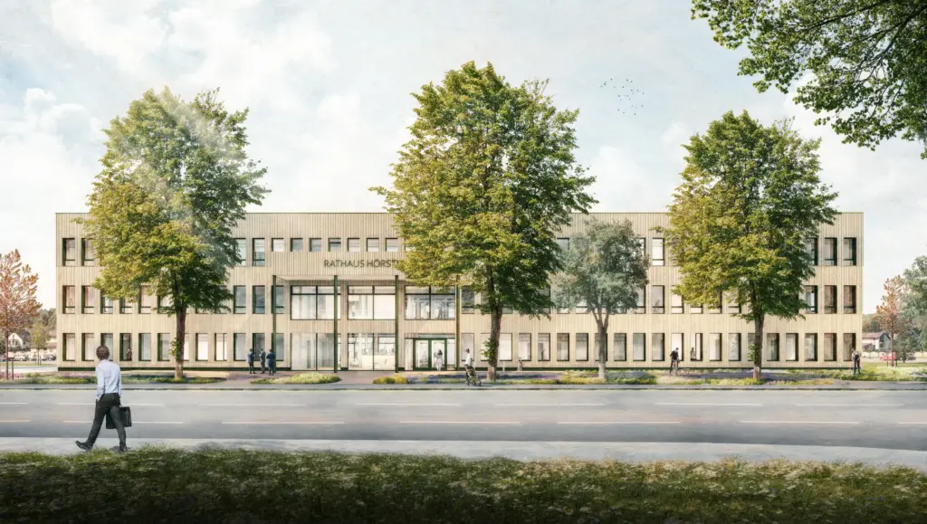 Aussenperspektive-min-1024x579 Spatenstich für den Rathausneubau in Hörstel: Startschuss für ein Projekt mit Zukunft