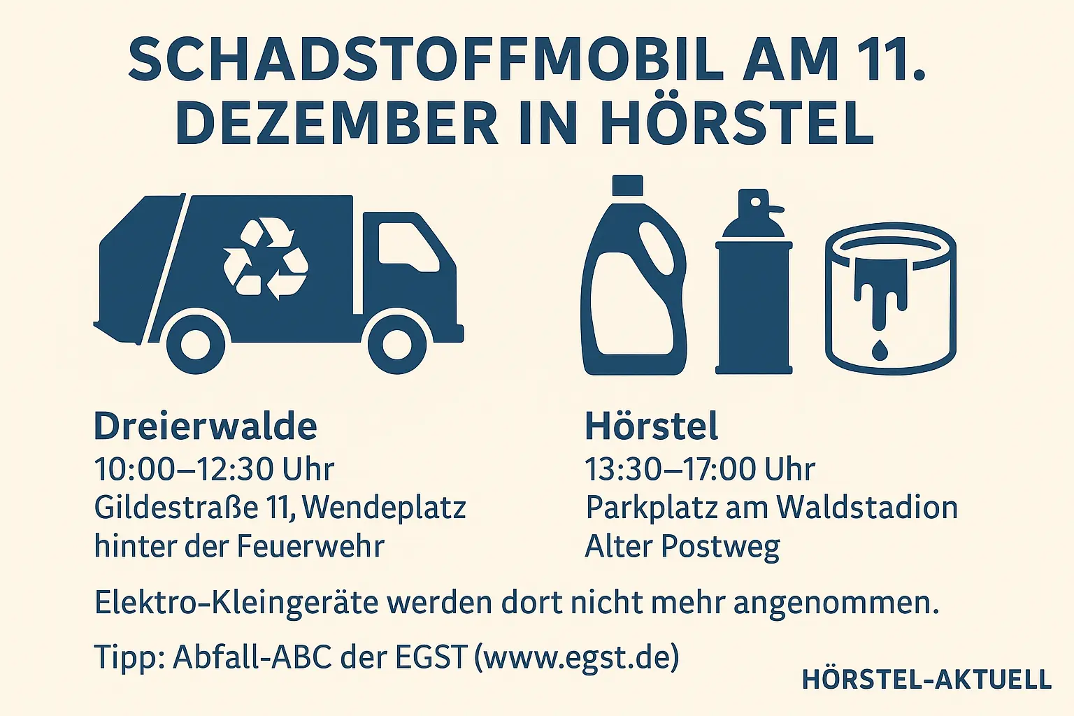 Schadstoffmobil 2025 in Hörstel und Dreierwalde